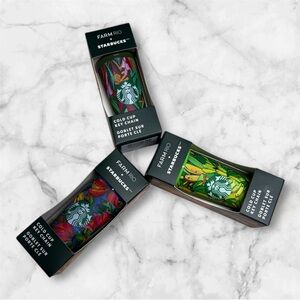 NWT Starbucks x Farm Rio Key Chain trio three included